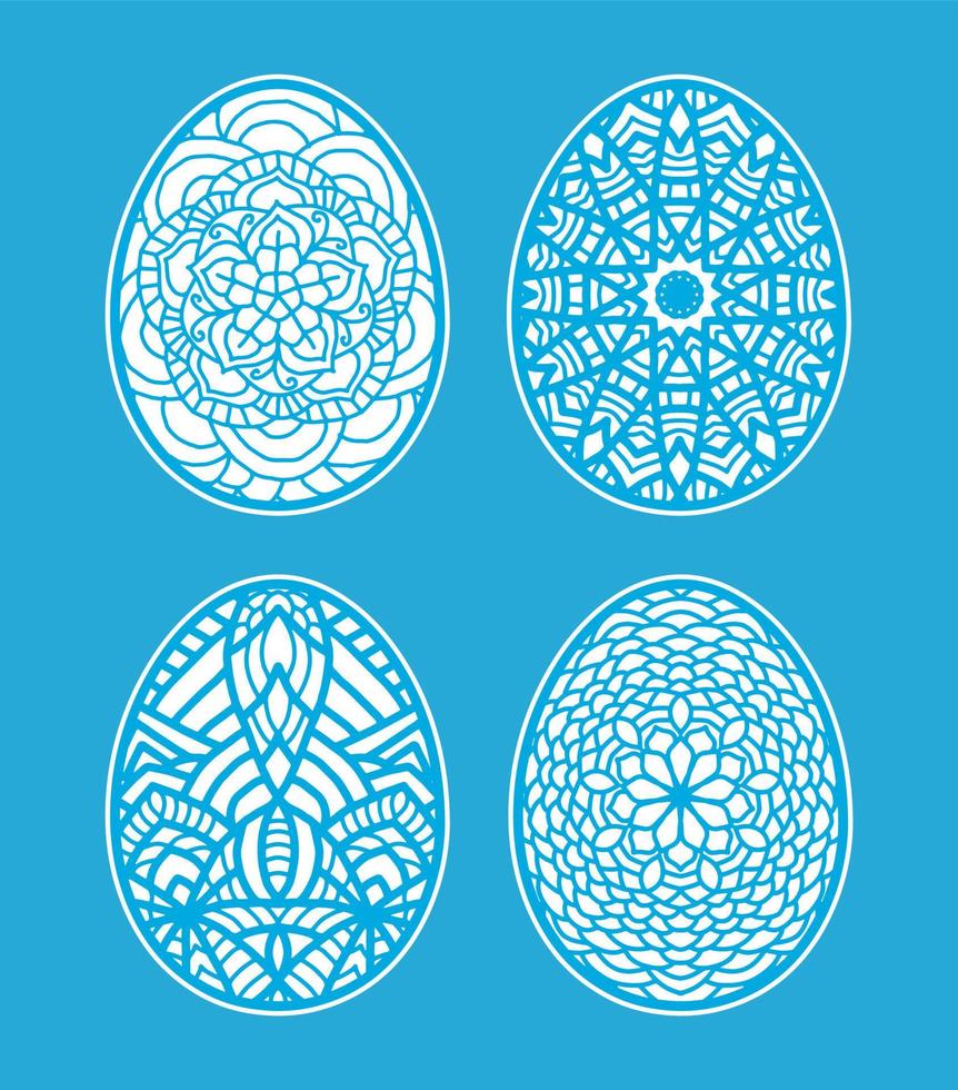 Easter eggs set doodle style.  Happy easter hand drawn. vector