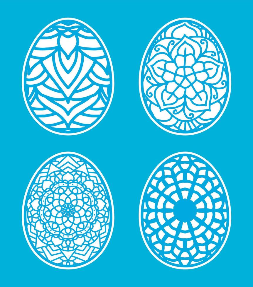 Easter eggs set doodle style.  Happy easter hand drawn. vector