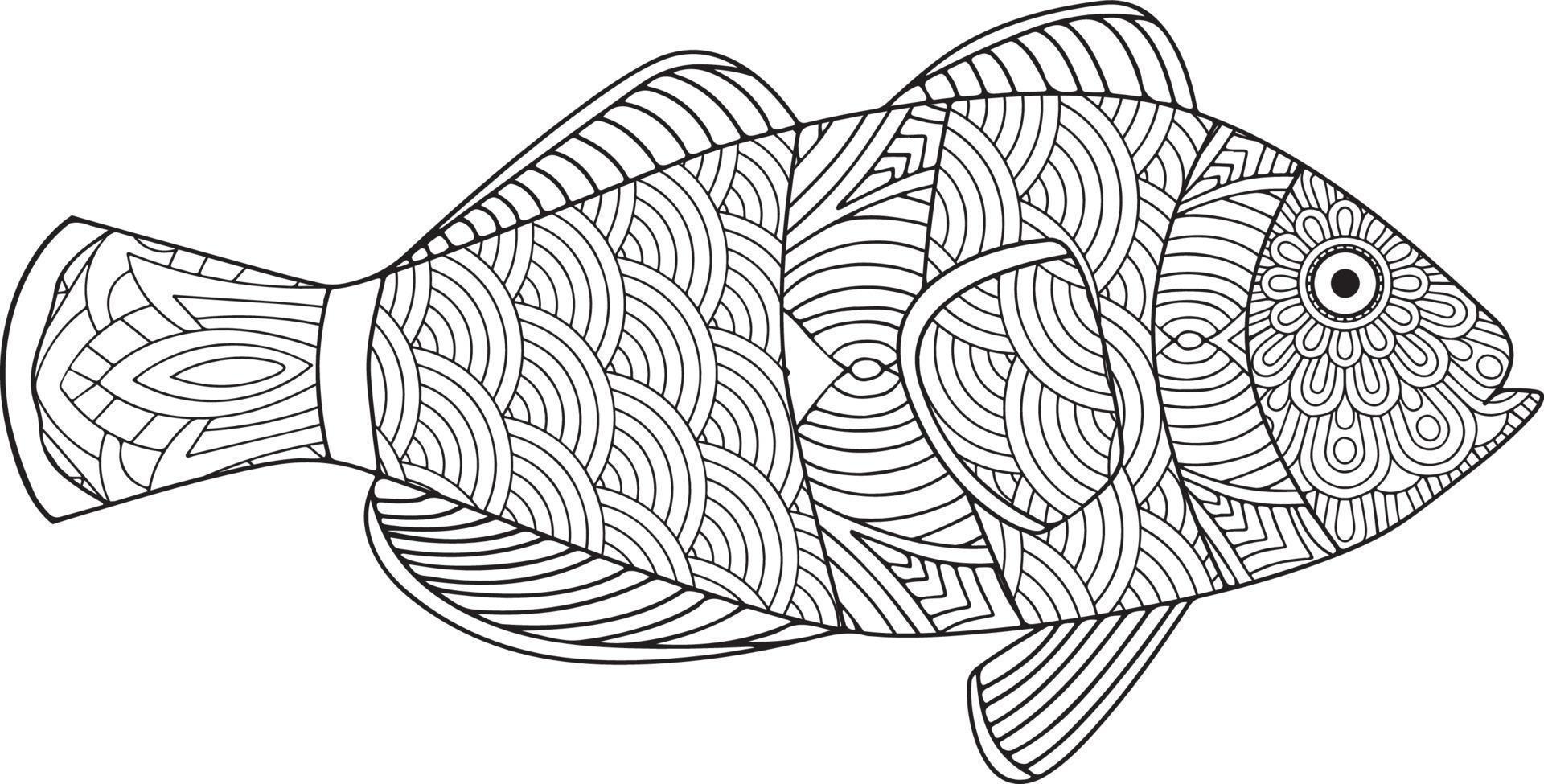 fish coloring page, Hand drawing fish vector