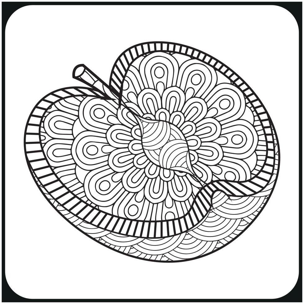 fruta en estilo mandala vector