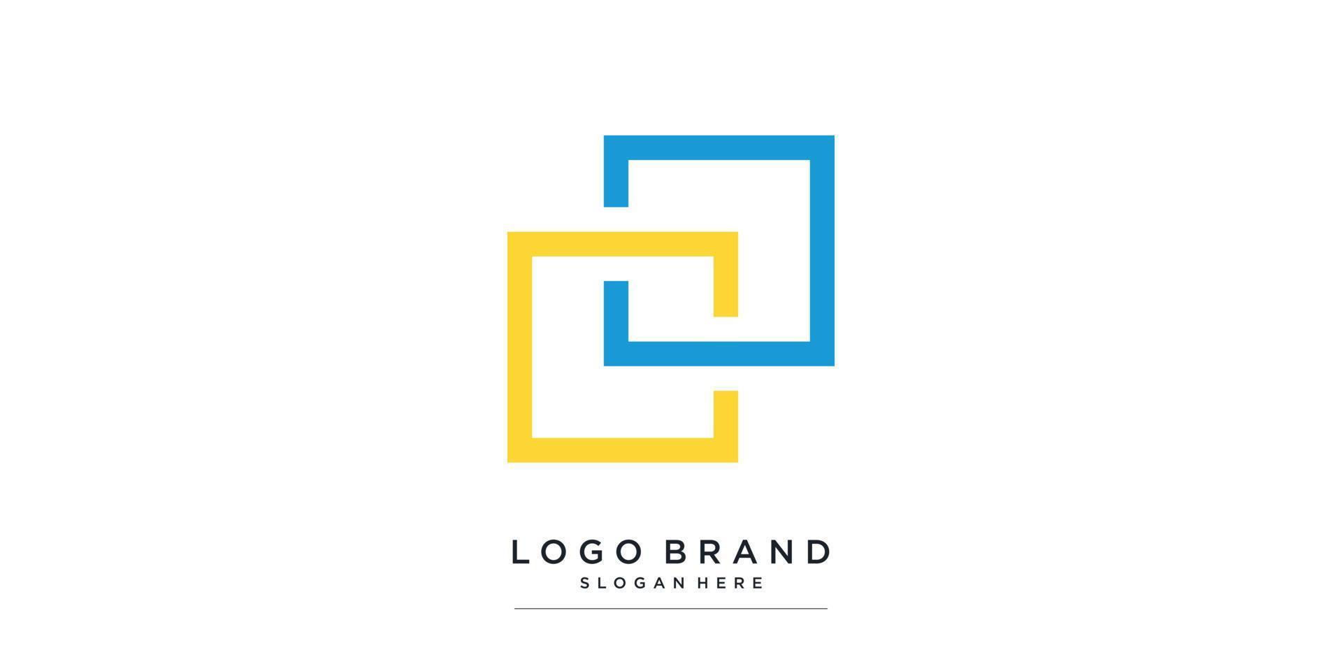 Creative modern logo for company, technology, shape, colorful Premium Vector part 5