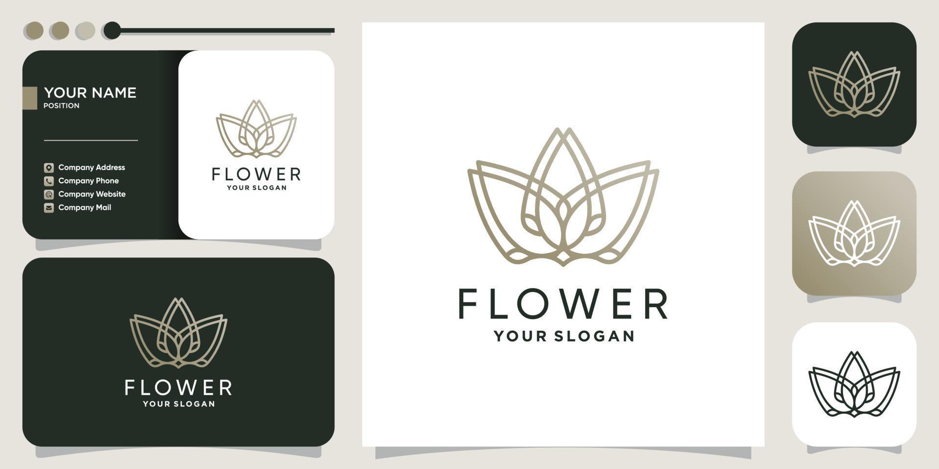 Flower logo illustration with creative abstract concept Premium Vector