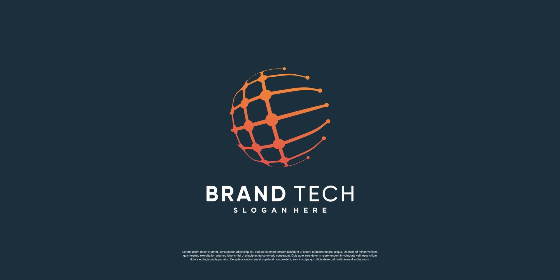 Globe logo with modern technology concept Premium Vector part 9