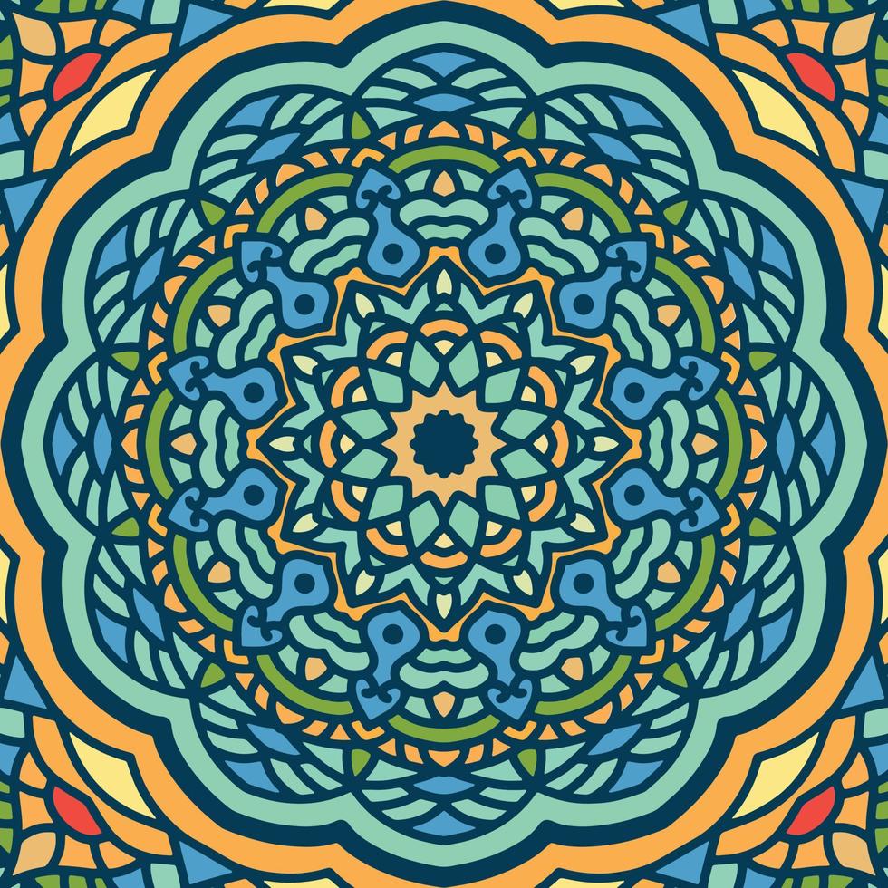 fondo de mandala colorido, adornos redondos decorativos. forma de flor inusual. vector oriental, patrones de terapia antiestrés. elementos de diseño de tejido,