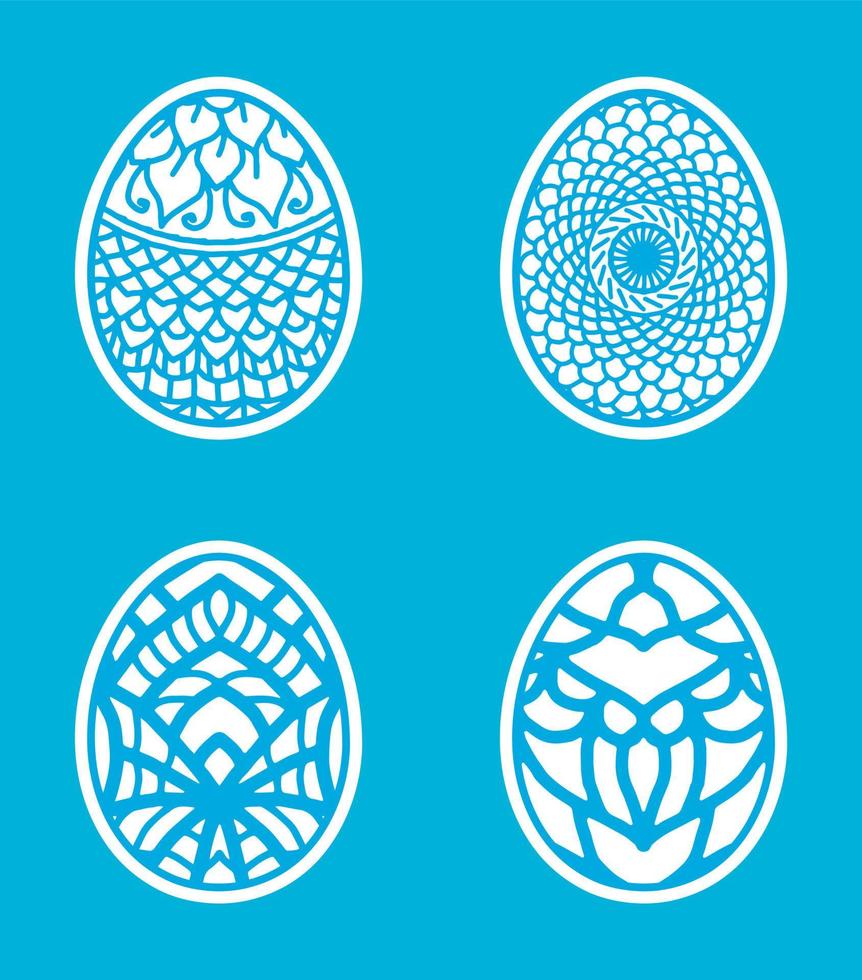 Easter eggs set doodle style.  Happy easter hand drawn. vector