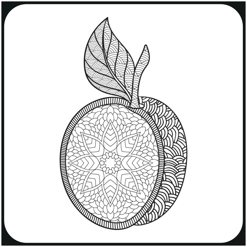 fruta en estilo mandala vector