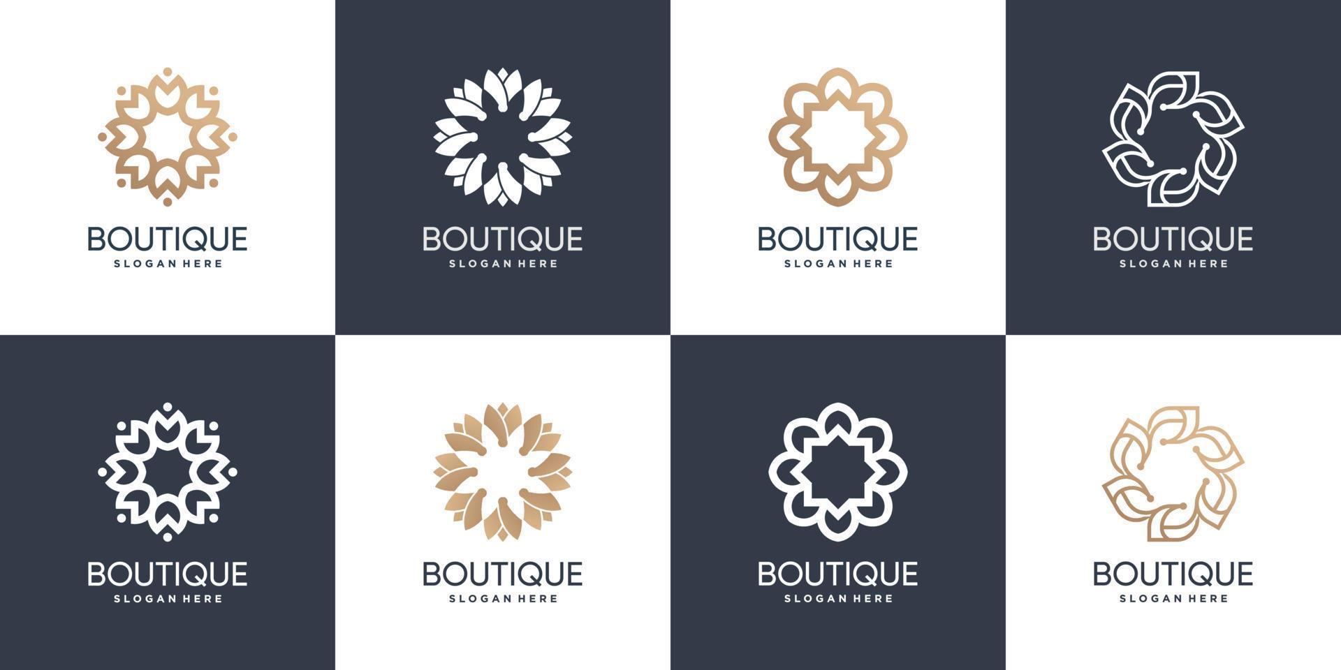 Boutique logo collection with fresh  and modern concept Premium Vector