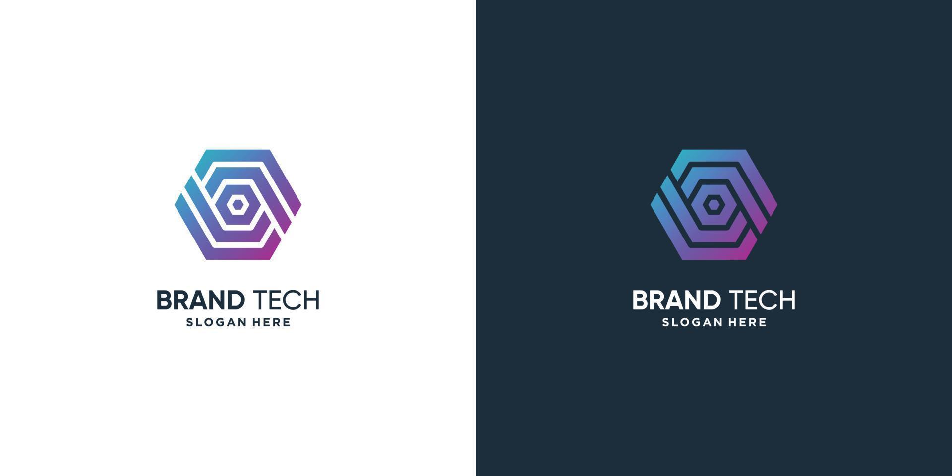 logotipo de tecnología con concepto moderno premium vector parte 3