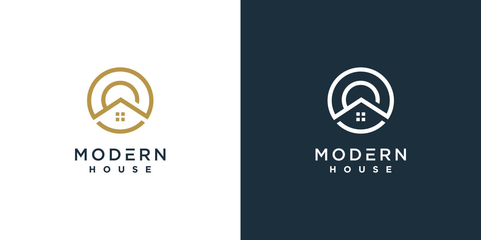 logotipo de la casa moderna concepto de forma única vector premium parte 3