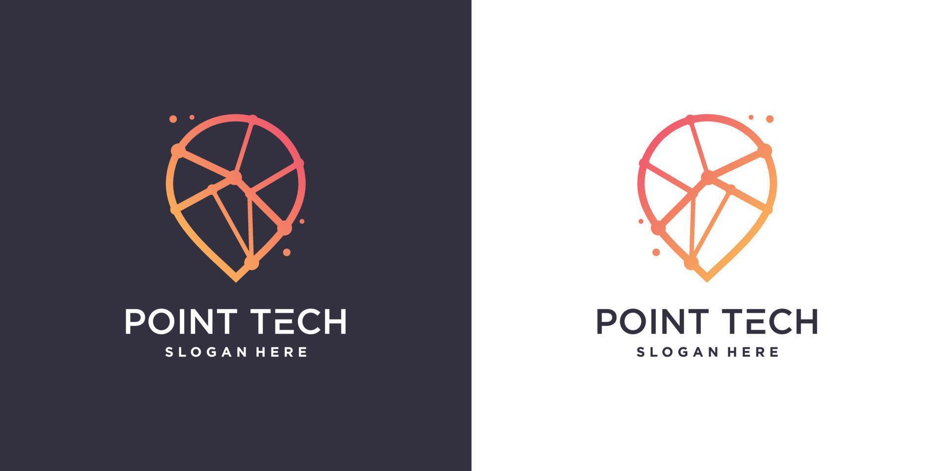 diseño de logotipo de pointech con vector premium de estilo moderno creativo parte 1