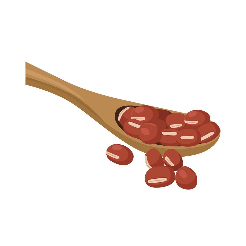 Flat vector of  Adzuki beans isolated on white background. Flat illustration graphic icon