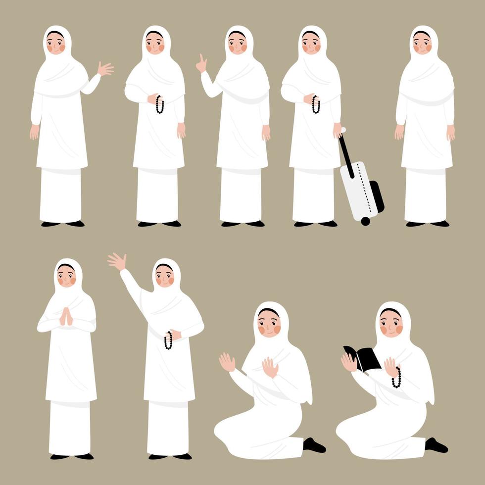 pilgrimage cartoon character flat vector