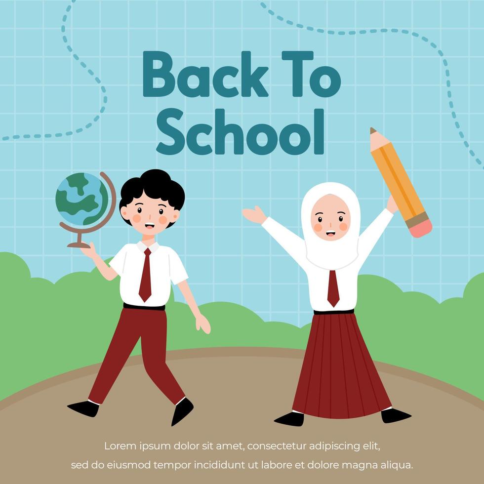 back to school poster illustration flat vector