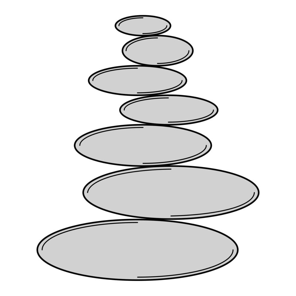 Stack of stones in balance. Abstract representation of emotional balance. Doodle style. Sketch. Vector illustration