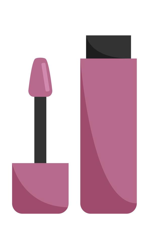 Lip gloss. Cosmetic product for application on the lips. Flat style. Vector illustration