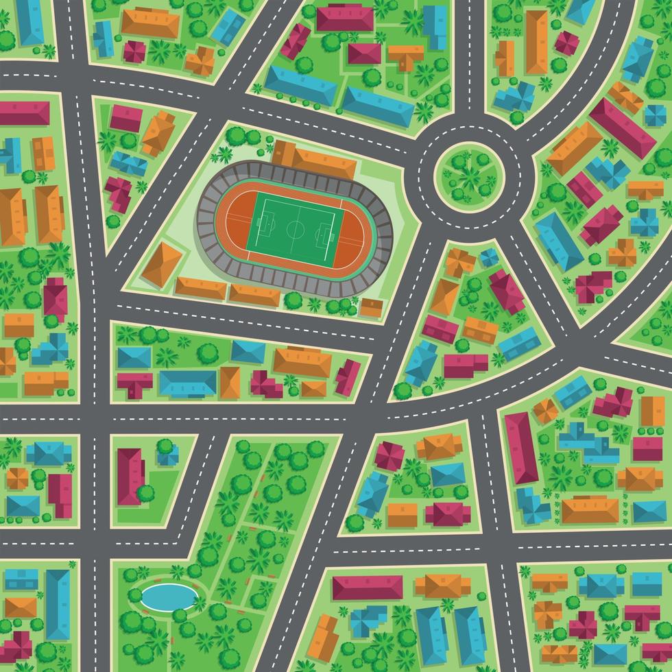 Top view of the city vector