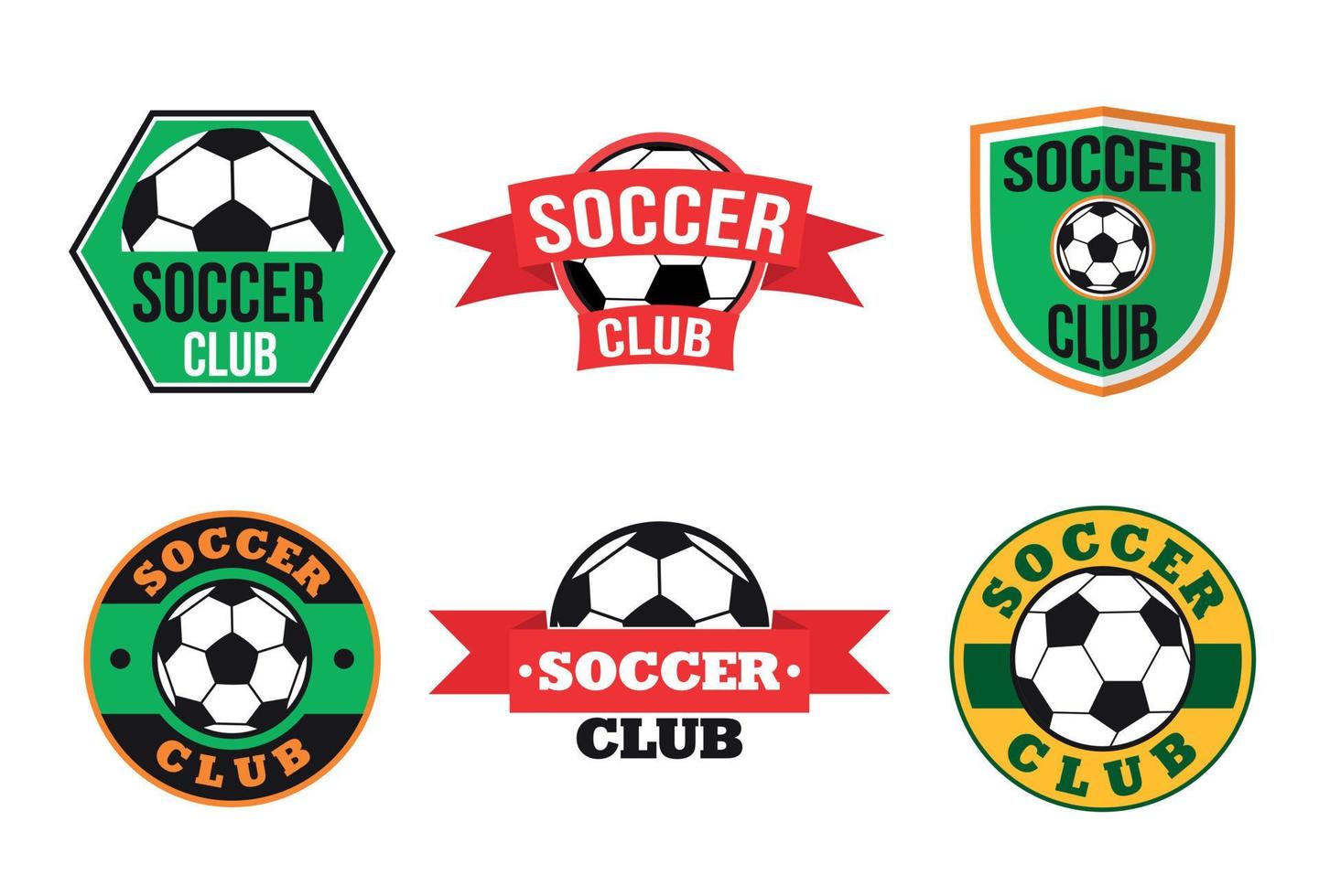 Soccer club logos set vector