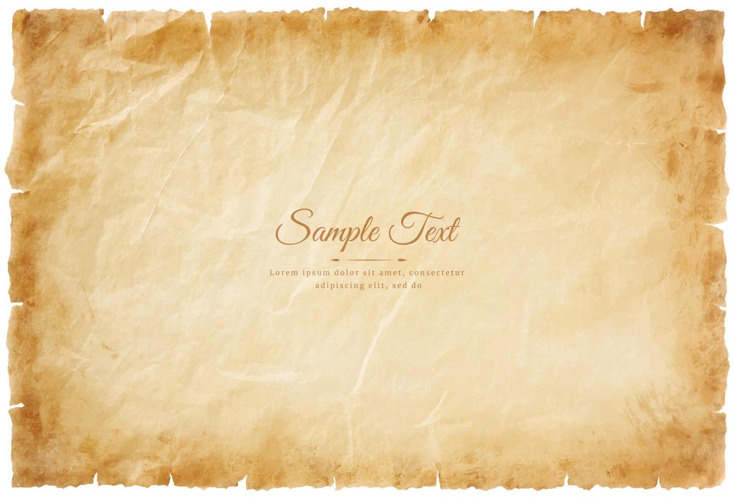 Vector old parchment paper sheet vintage aged or texture isolated on white background