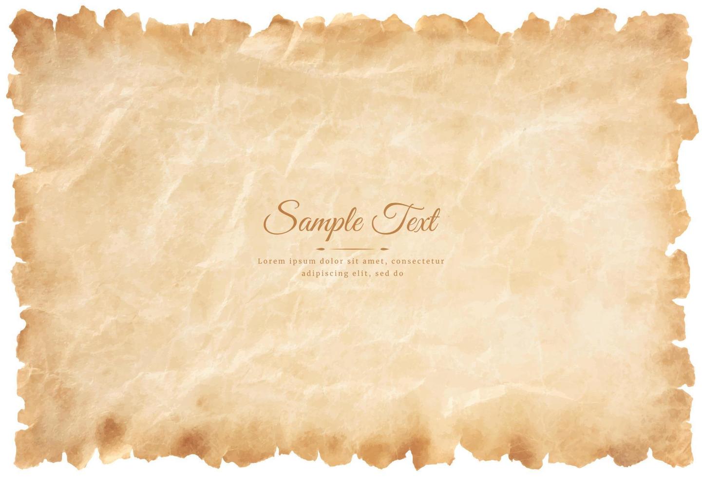 Vector old parchment paper sheet vintage aged or texture isolated on white background