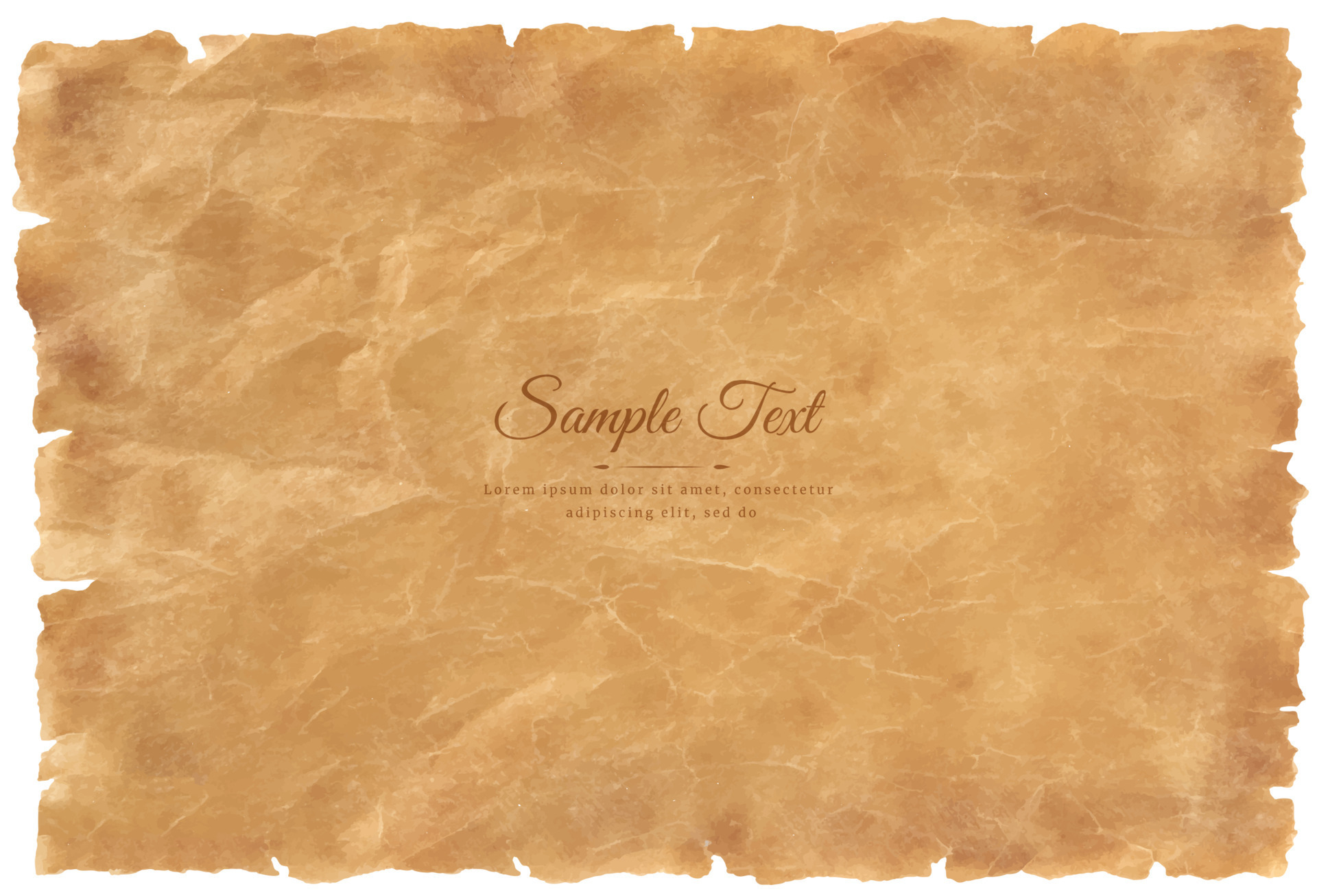 Vector old parchment paper sheet vintage aged or texture isolated on