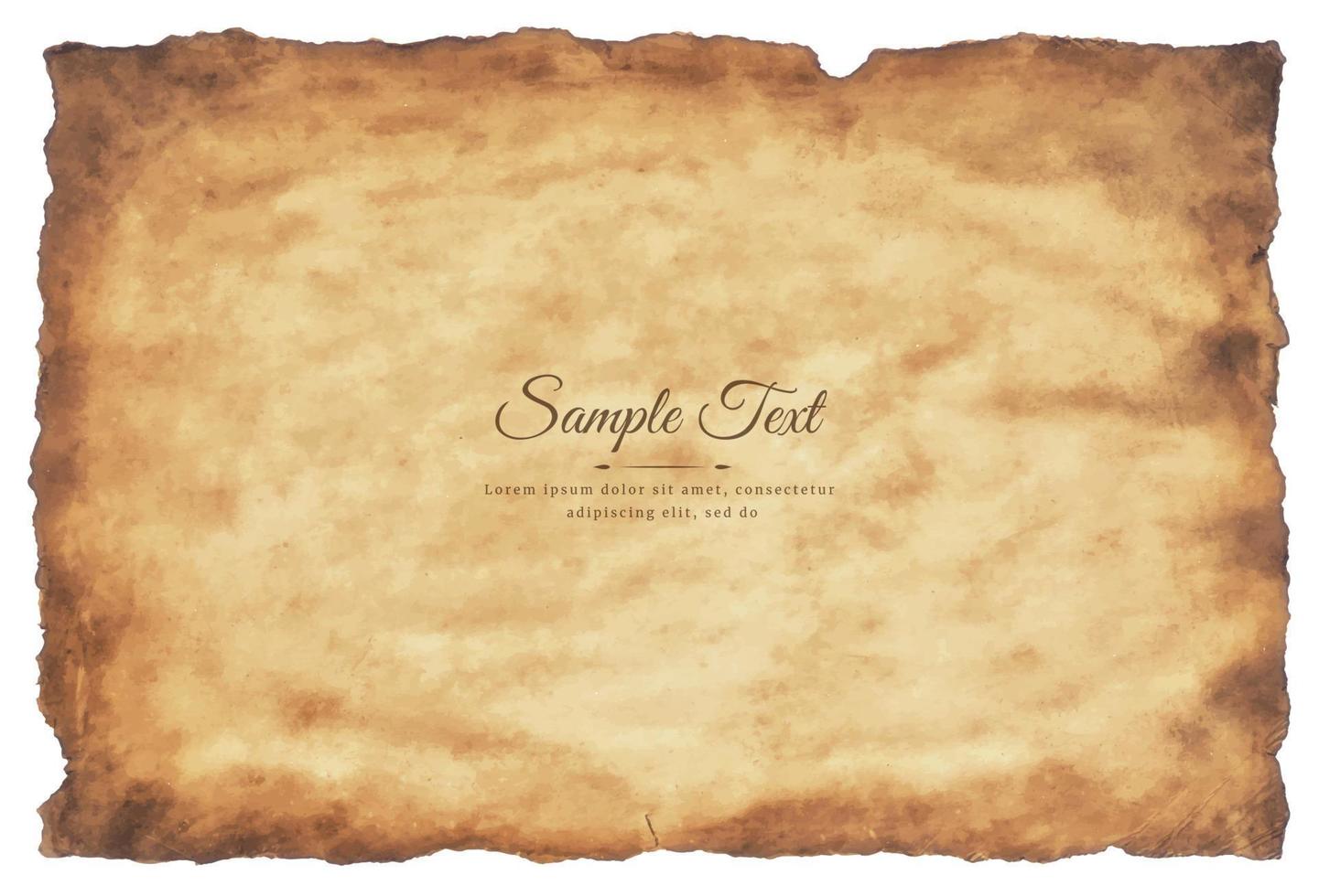 Vector old parchment paper sheet vintage aged or texture isolated on white background