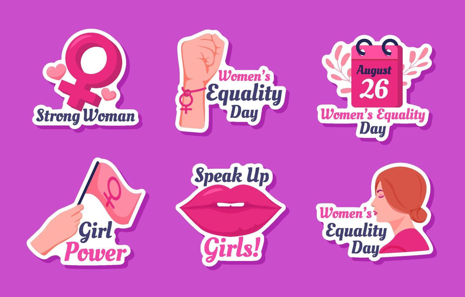 Woman Equality Day Sticker vector