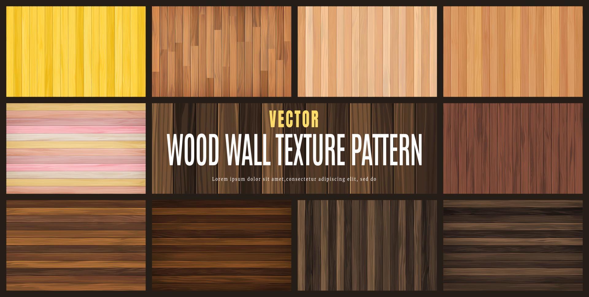 Vector Illustration beauty Wood Wall Floor Texture Pattern Background collection set