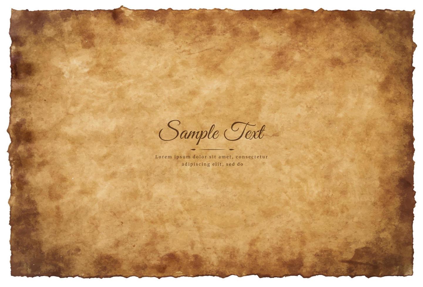 Vector old parchment paper sheet vintage aged or texture isolated on white background