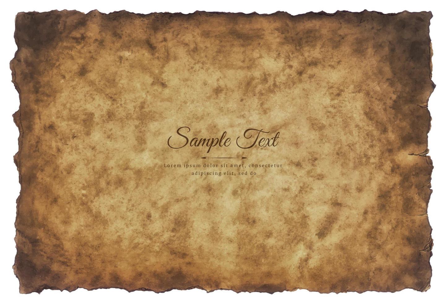 Vector old parchment paper sheet vintage aged or texture isolated on white background