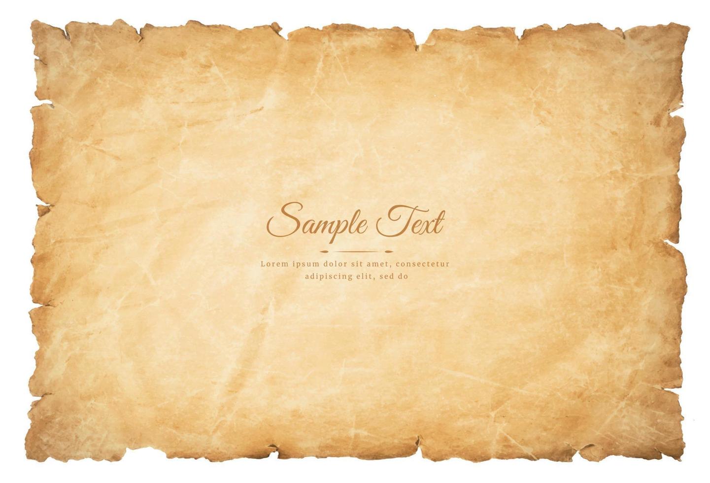 old parchment paper sheet vintage aged or texture isolated on white background vector