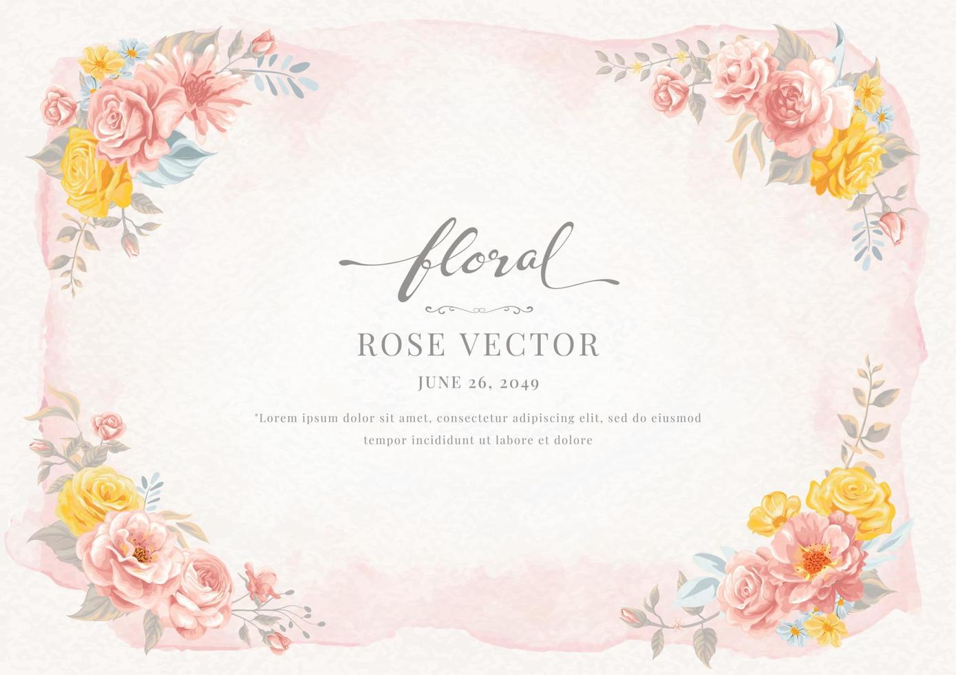 hermosa rosa flor y hoja botánica ilustración digital pintada para amor boda día de san valentín o arreglo invitación diseño tarjeta de felicitación vector