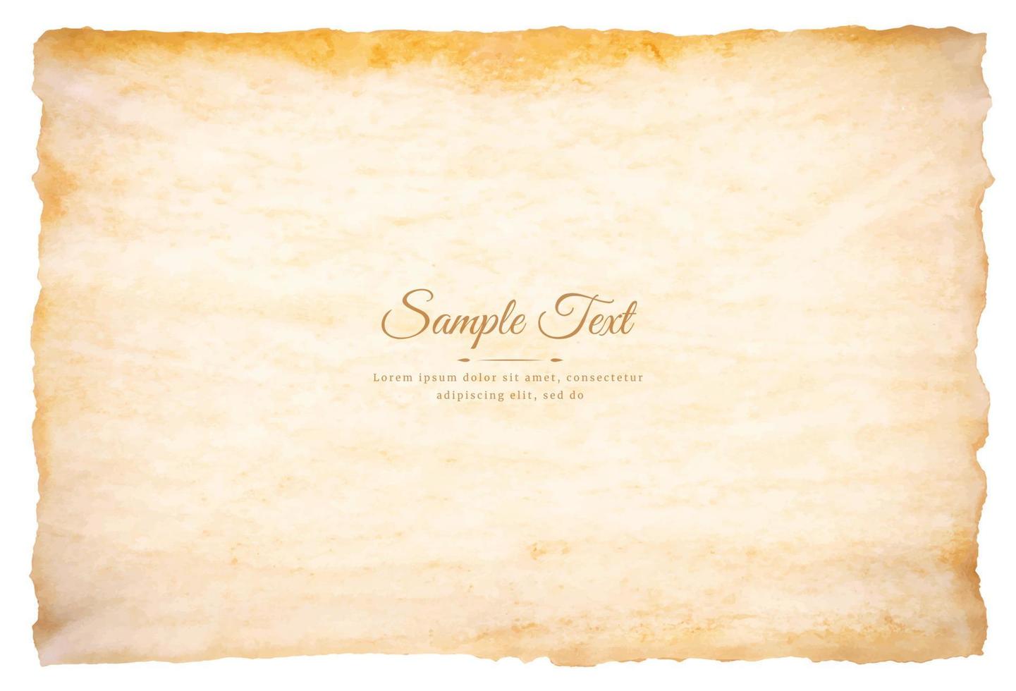 Vector old parchment paper sheet vintage aged or texture isolated on white background