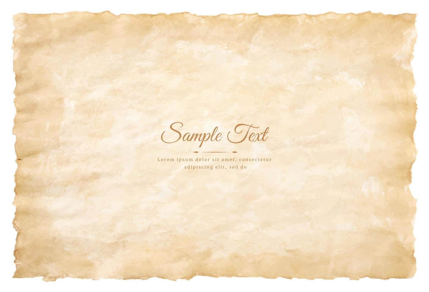 Vector old parchment paper sheet vintage aged or texture isolated on white background