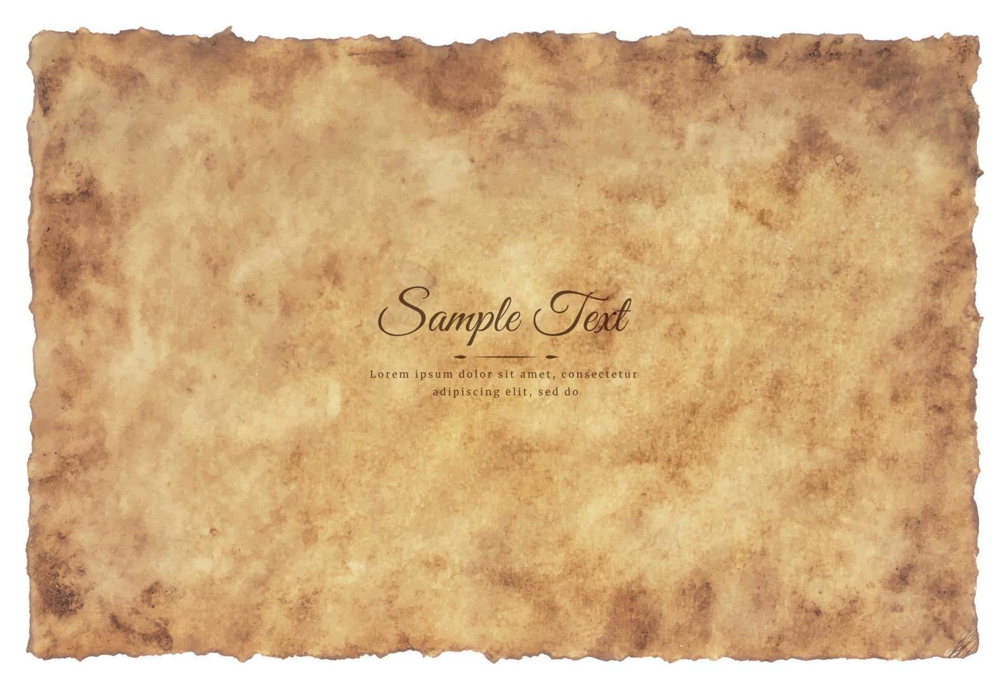 Vector old parchment paper sheet vintage aged or texture isolated on white background