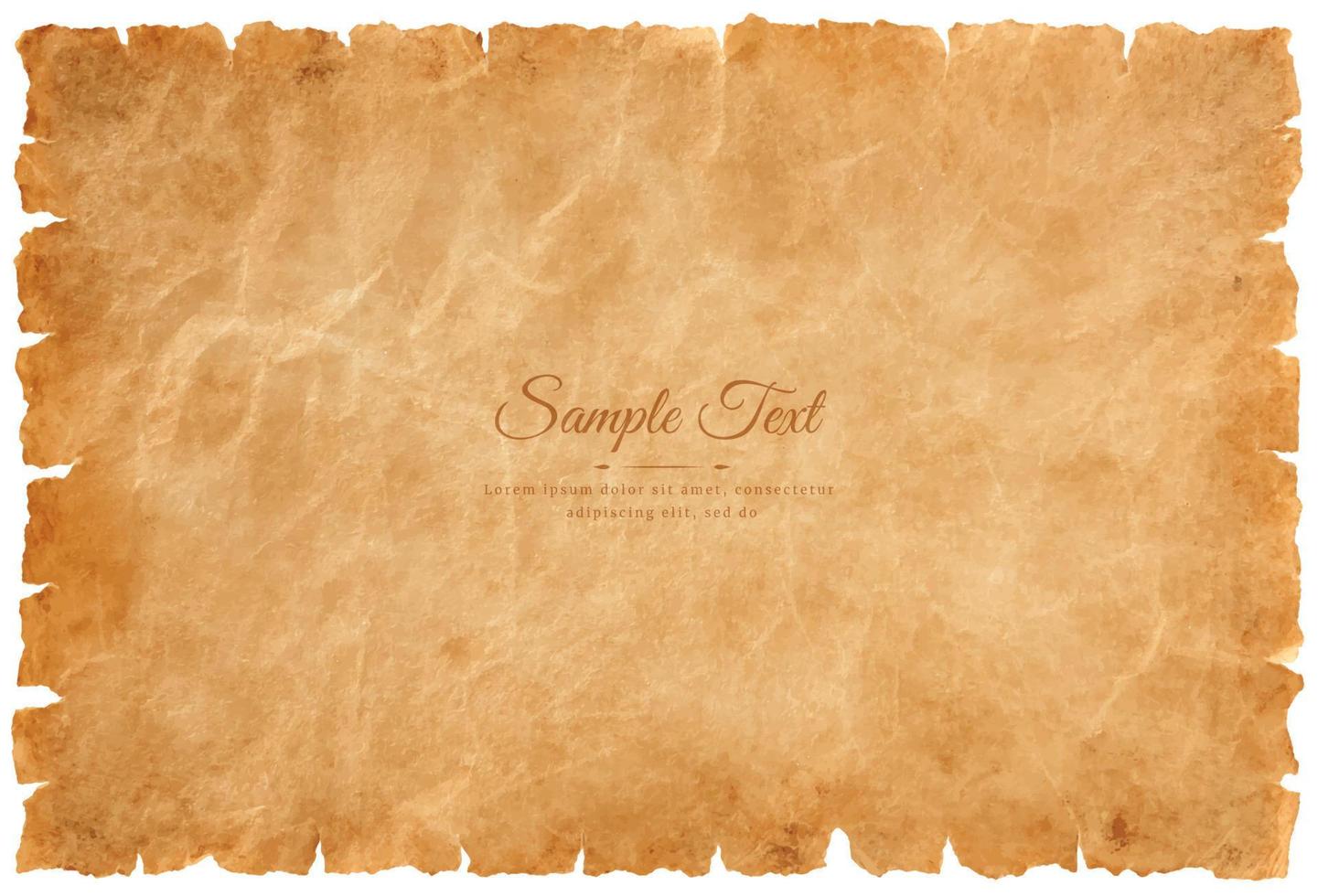 Vector old parchment paper sheet vintage aged or texture isolated on white background