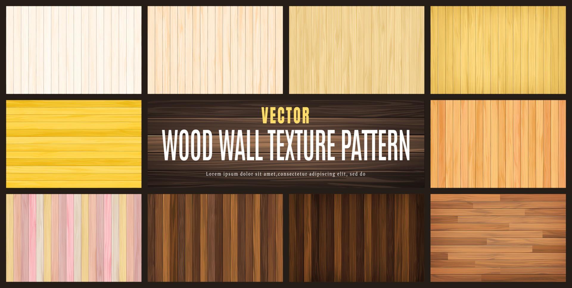 ilustración vectorial belleza madera pared piso textura patrón fondo colección conjunto vector