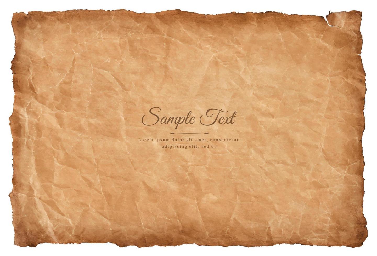 old parchment paper sheet vintage aged or texture isolated on white background vector