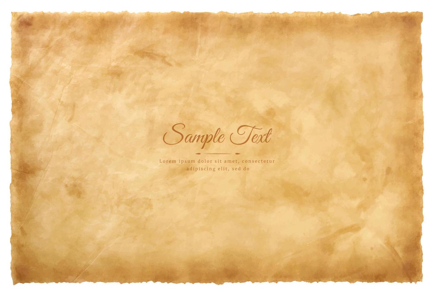 Vector old parchment paper sheet vintage aged or texture isolated on white background