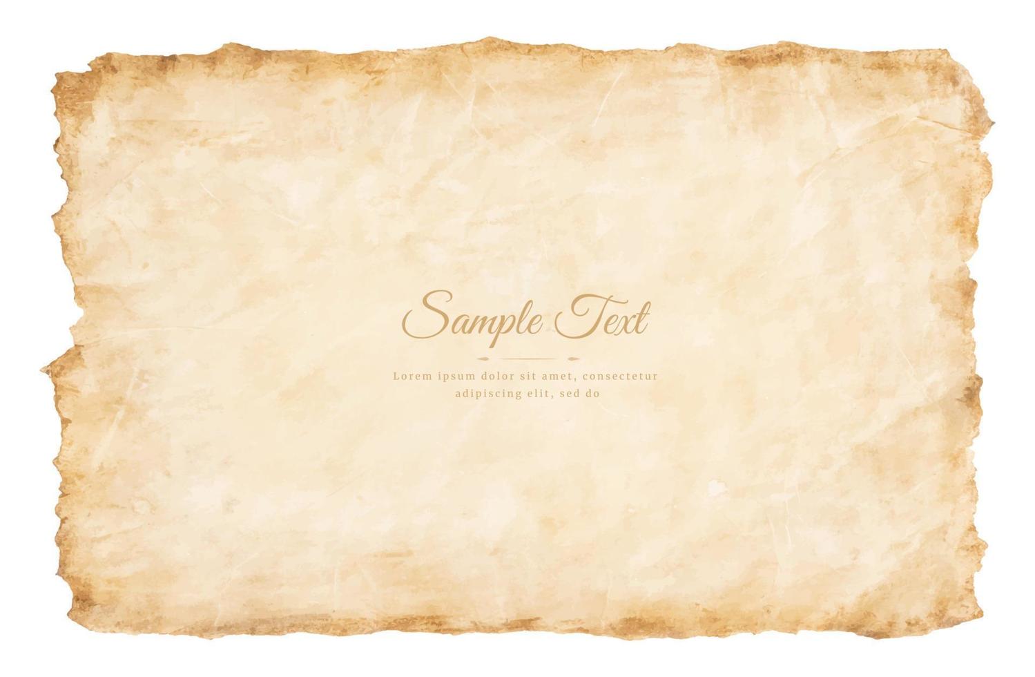 old parchment paper sheet vintage aged or texture isolated on white background vector