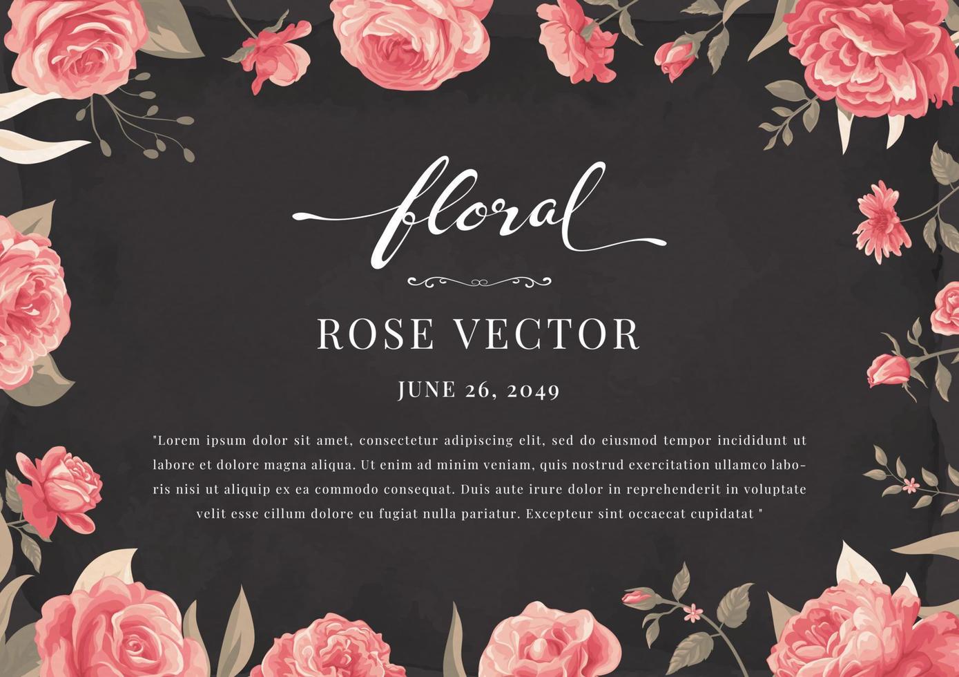 hermosa rosa flor y hoja botánica ilustración digital pintada para amor boda día de san valentín o arreglo invitación diseño tarjeta de felicitación vector