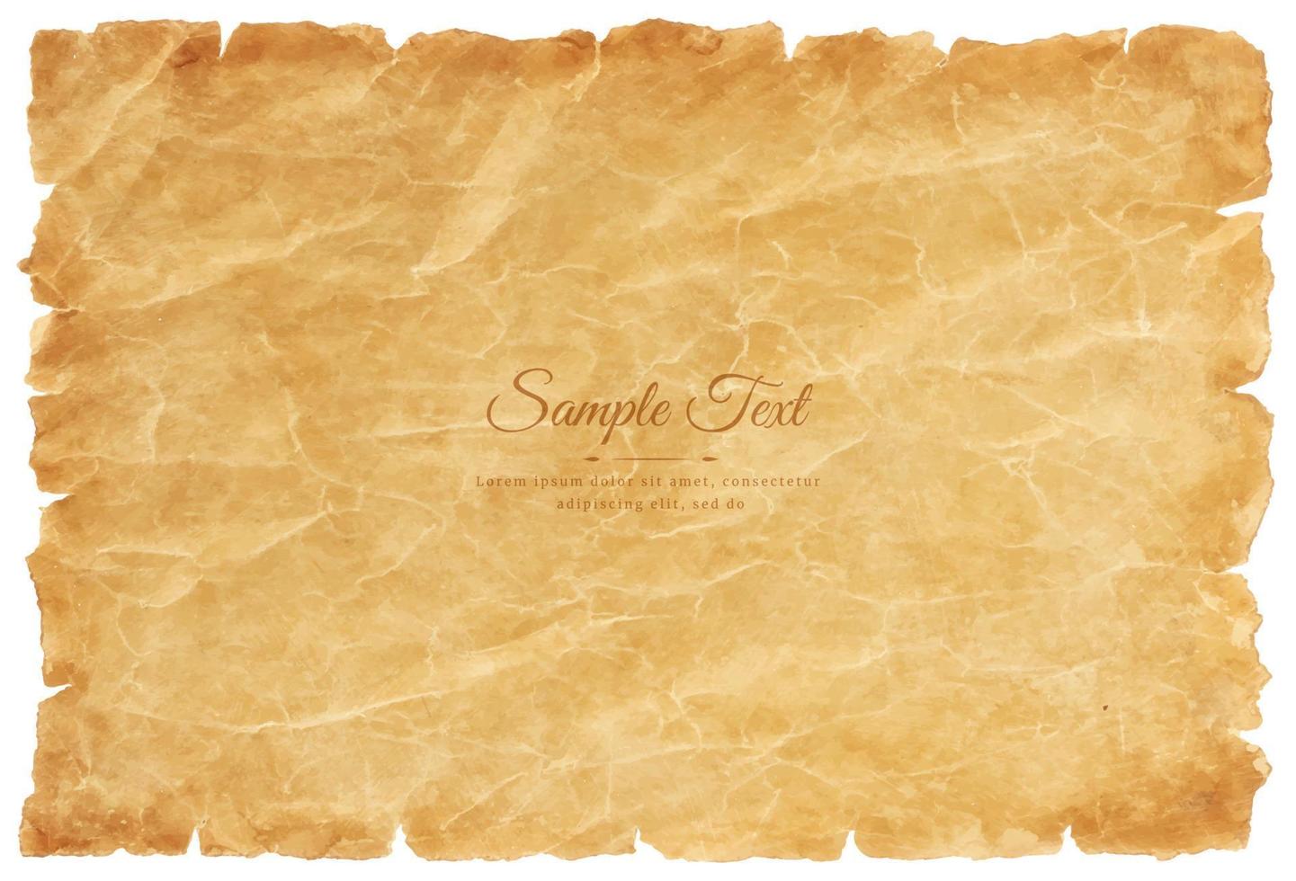 Vector old parchment paper sheet vintage aged or texture isolated on white background