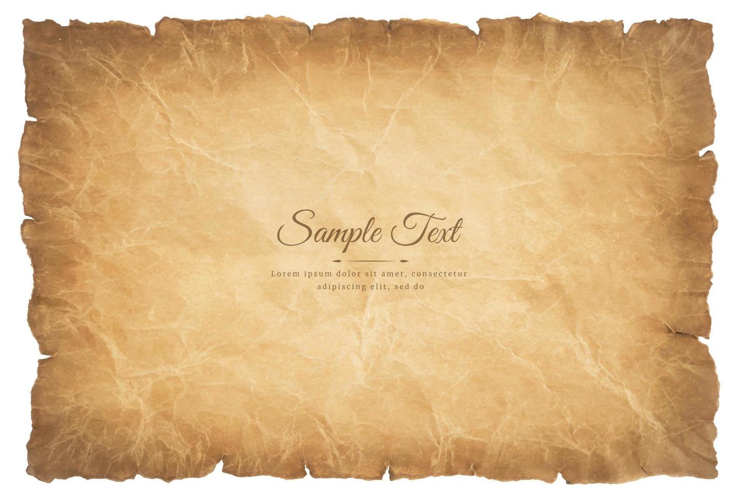 old parchment paper sheet vintage aged or texture isolated on white background vector