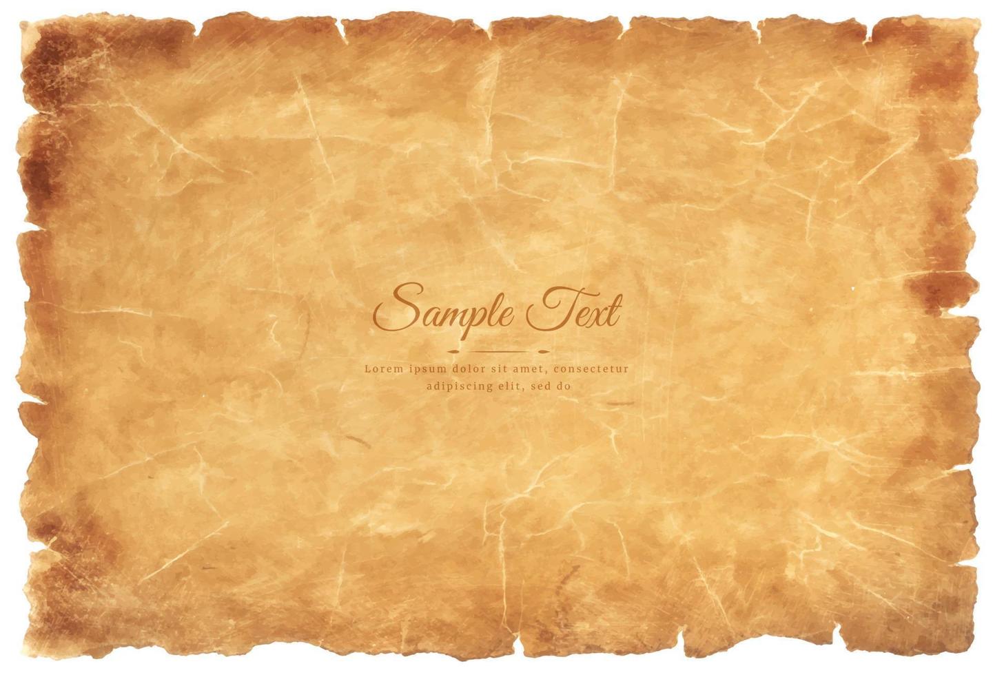 Vector old parchment paper sheet vintage aged or texture isolated on white background