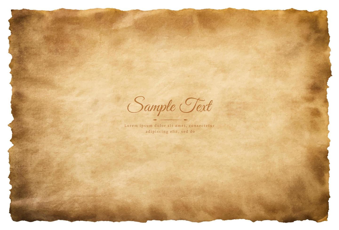 Vector old parchment paper sheet vintage aged or texture isolated on white background