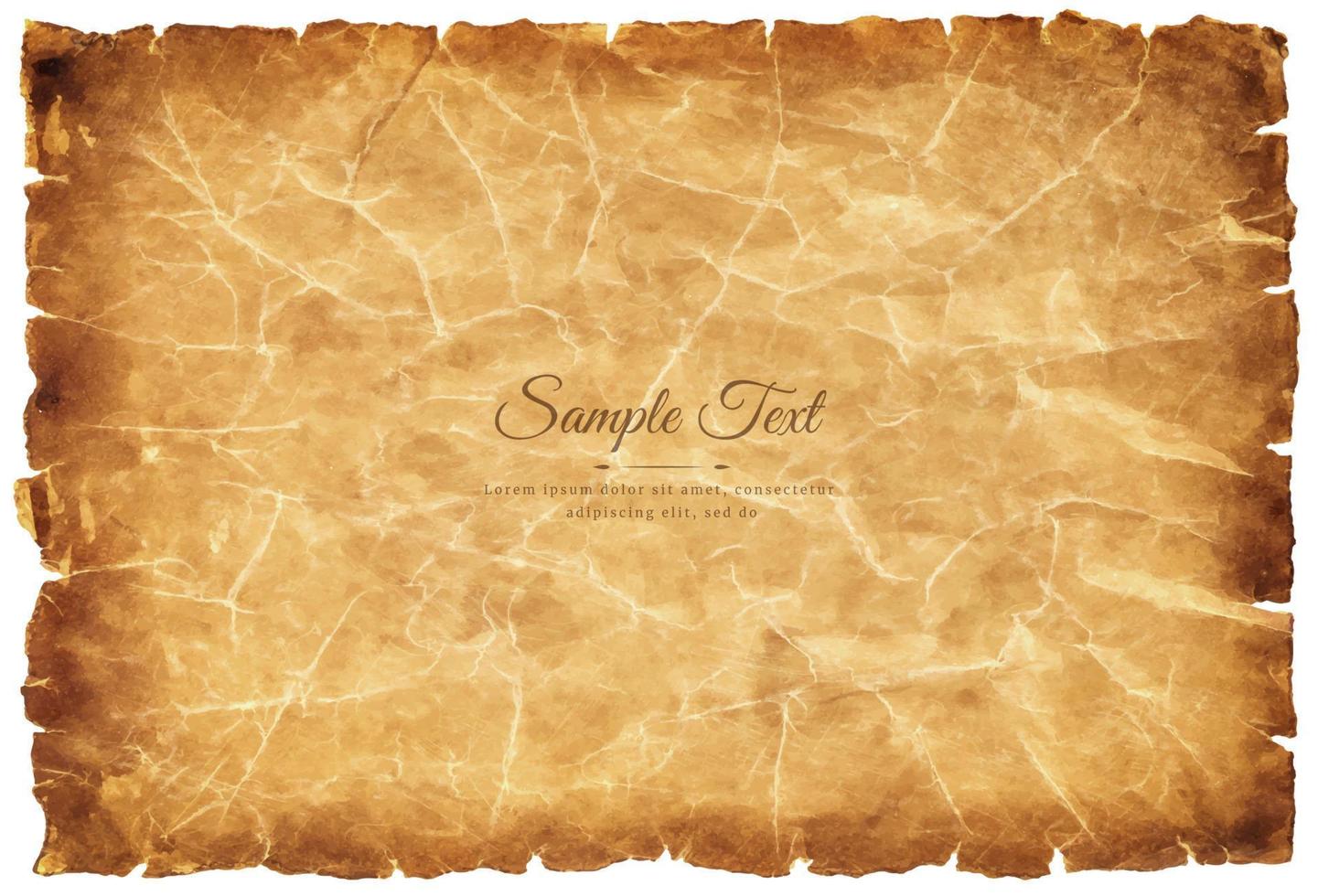 Vector old parchment paper sheet vintage aged or texture isolated on white background