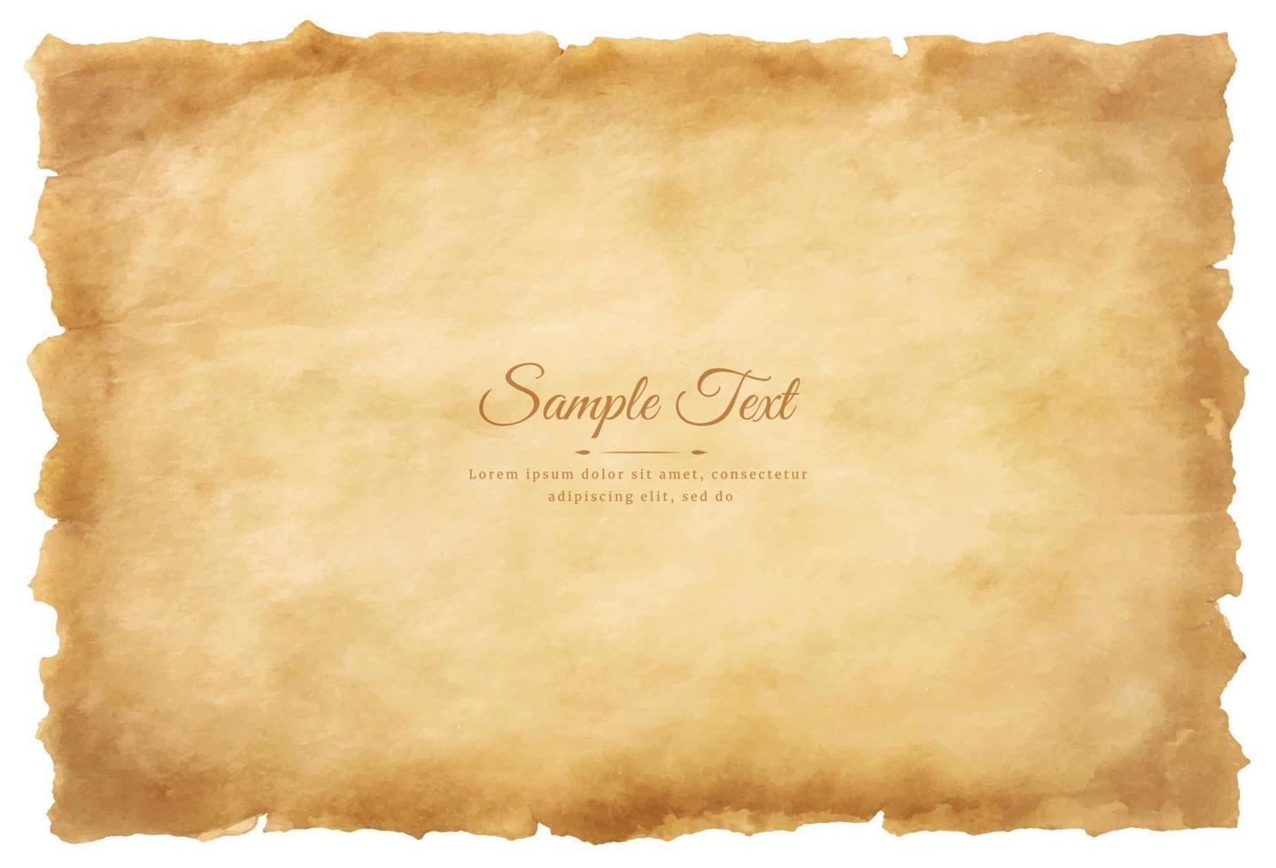 Vector old parchment paper sheet vintage aged or texture isolated on white background