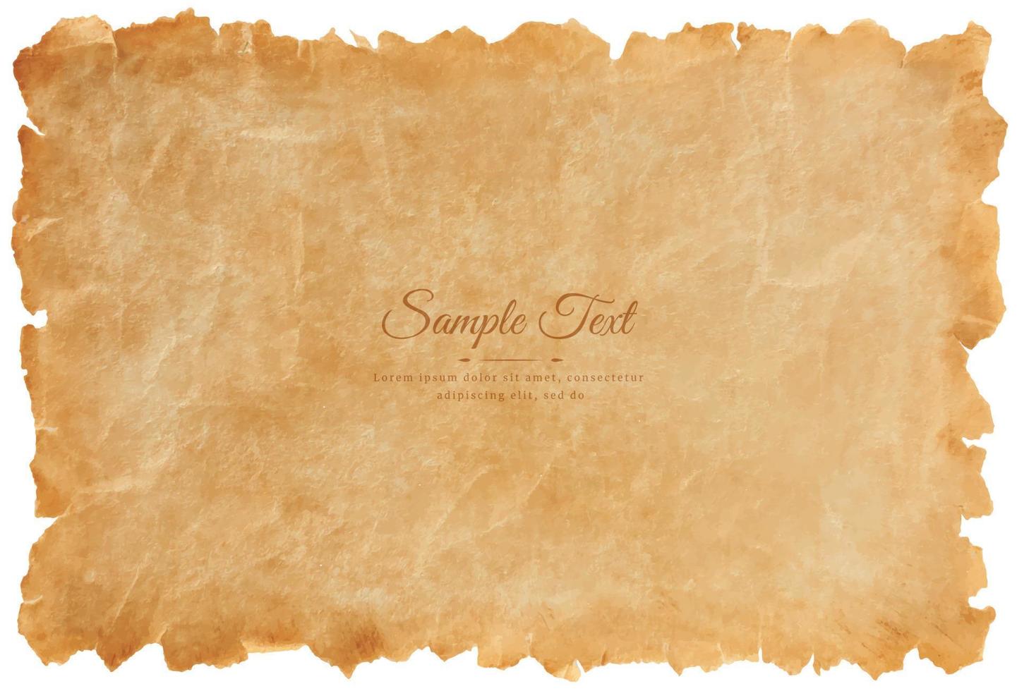 Vector old parchment paper sheet vintage aged or texture isolated on white background