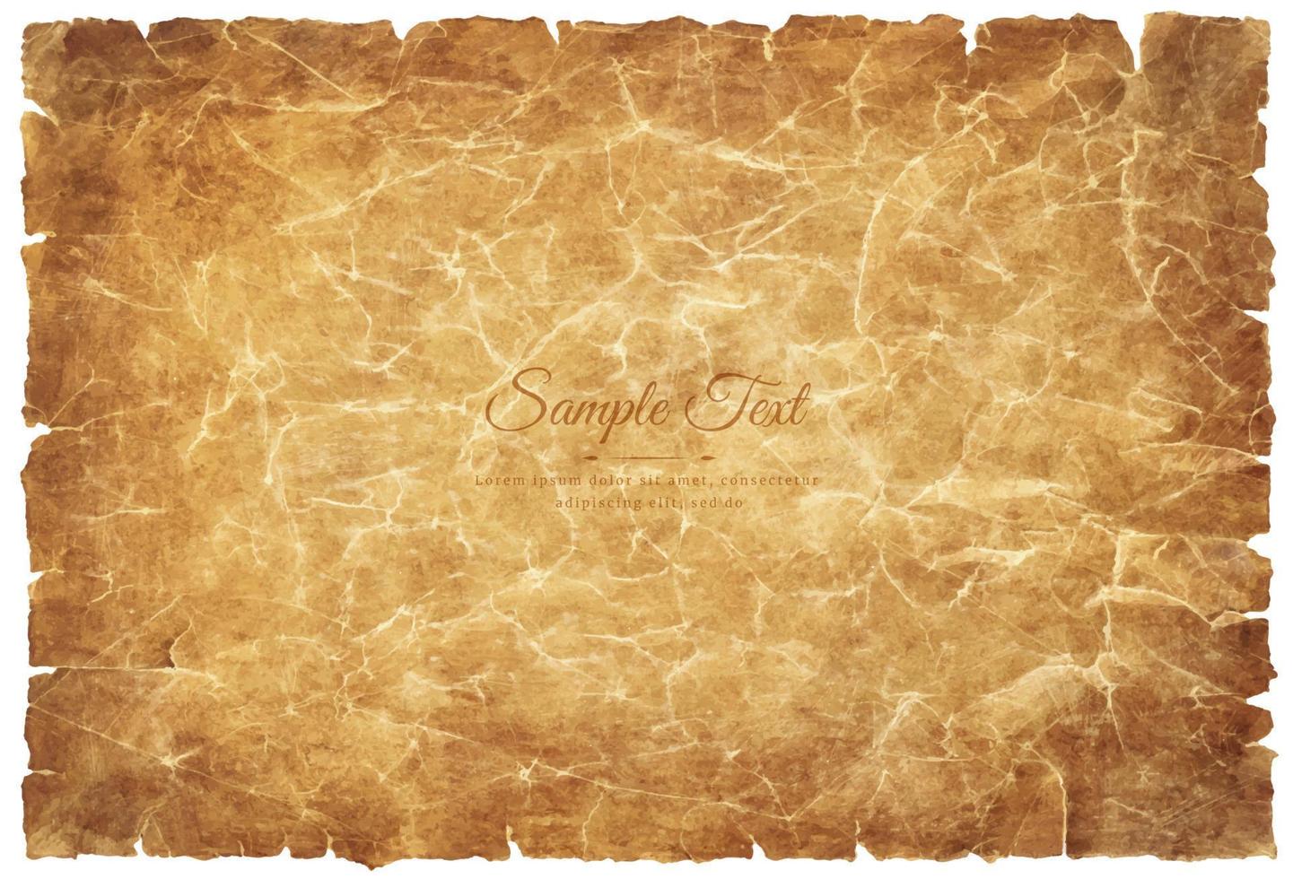 Vector old parchment paper sheet vintage aged or texture isolated on white background