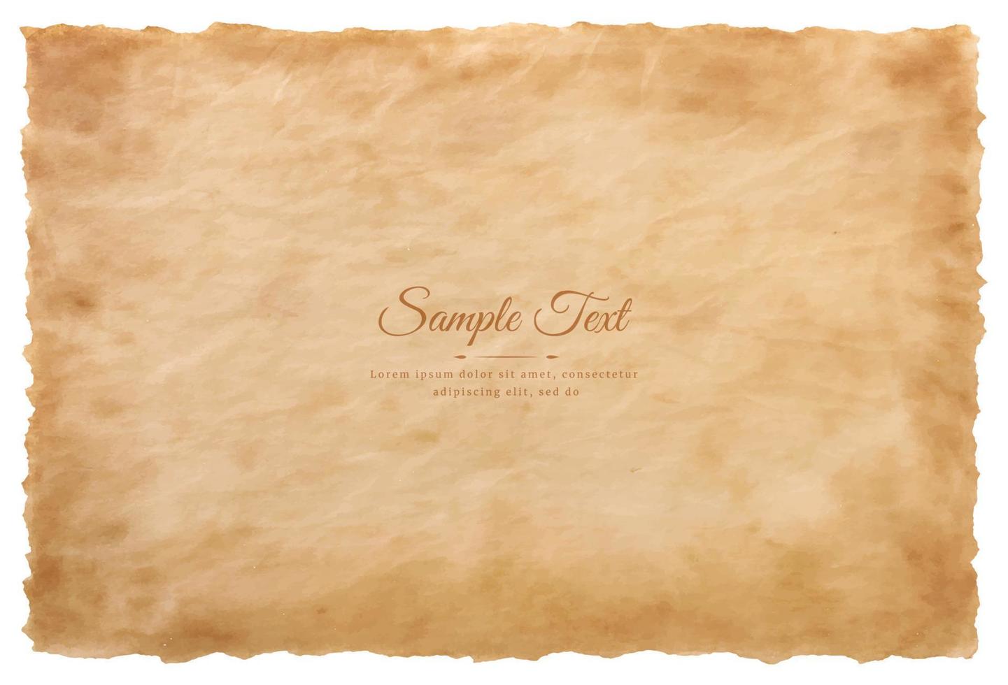 Vector old parchment paper sheet vintage aged or texture isolated on white background