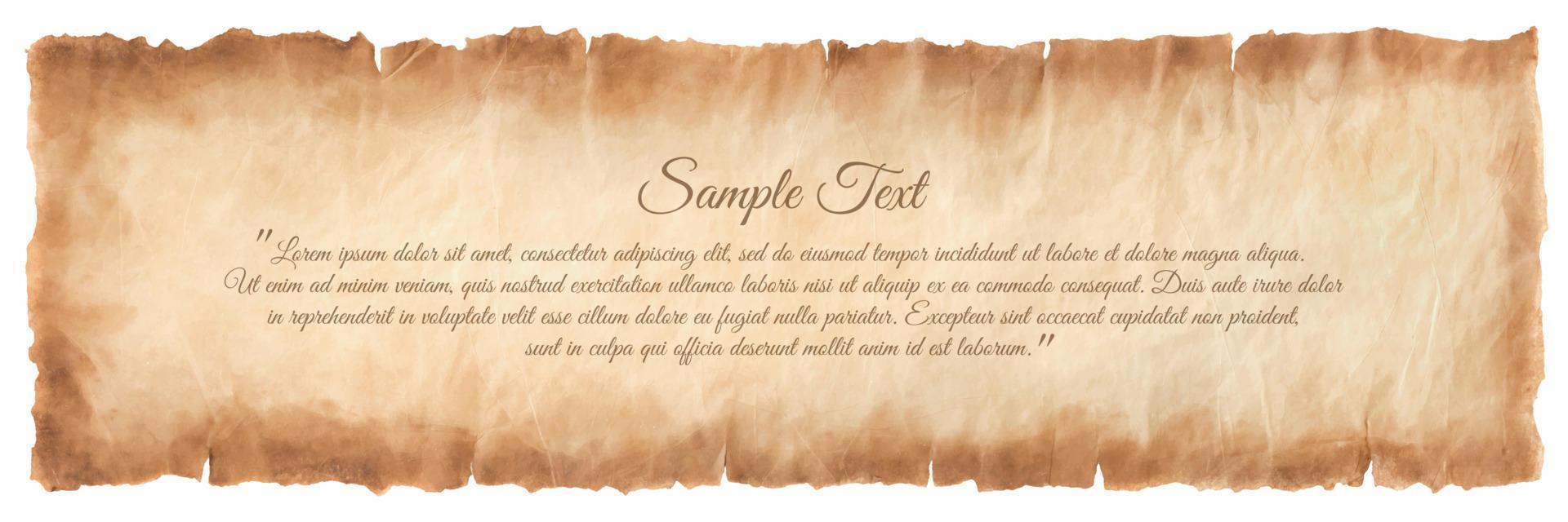 old parchment paper sheet vintage aged or texture isolated on white background vector